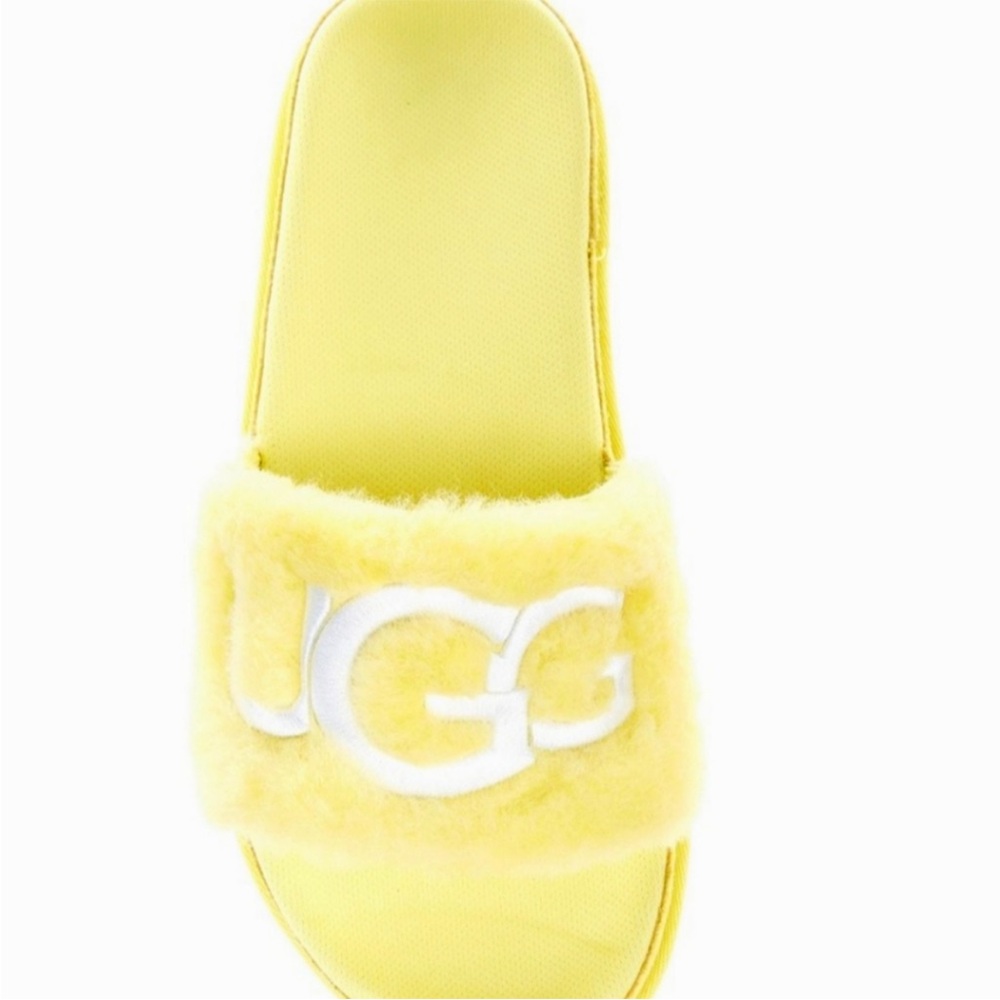 UGG Sunny Yellow Fluffy Slides